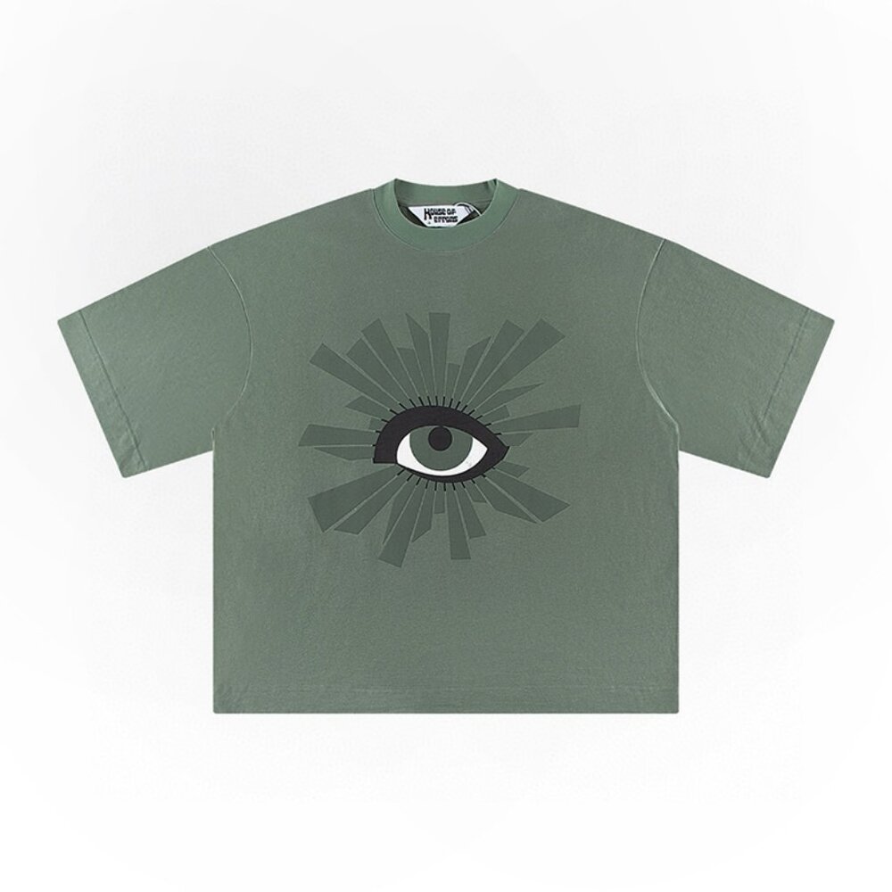 House Of Errors Army Green Eye Print T Shirt - image 1